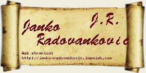 Janko Radovanković vizit kartica
